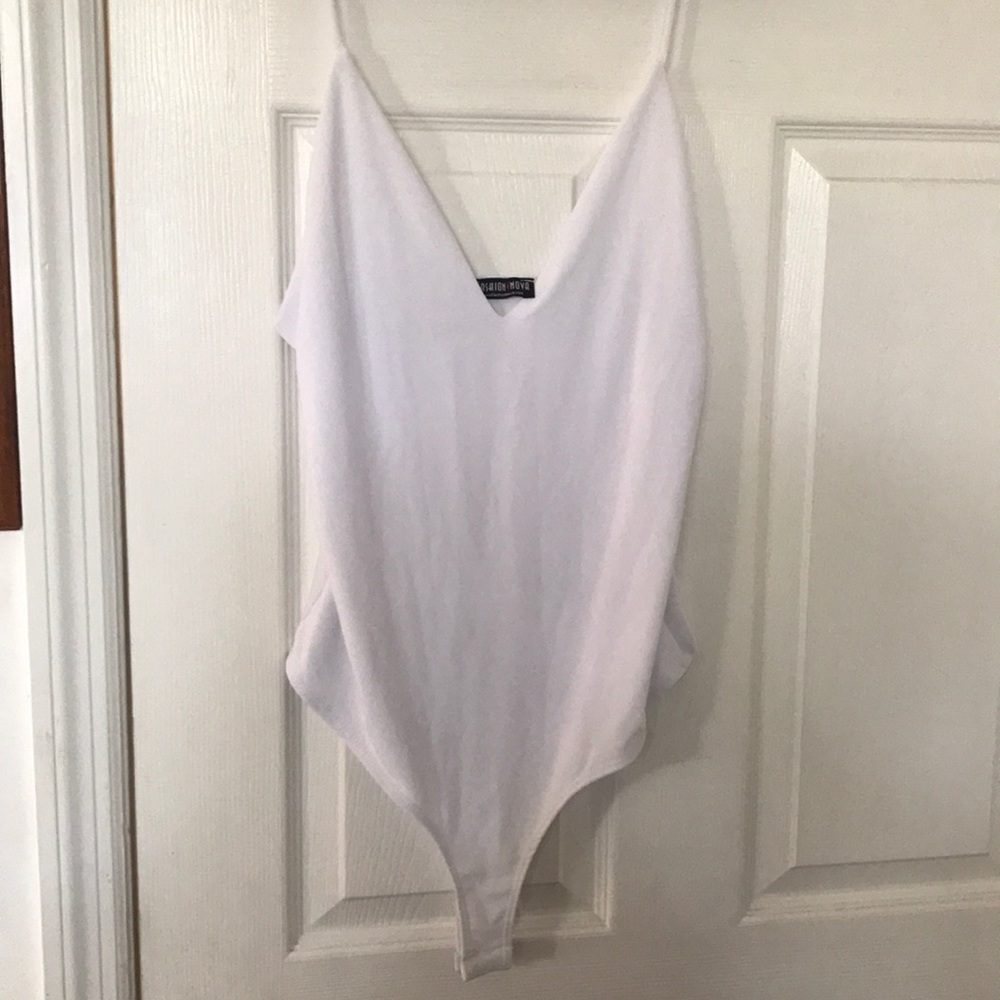 White Fashion Nova thong bodysuit